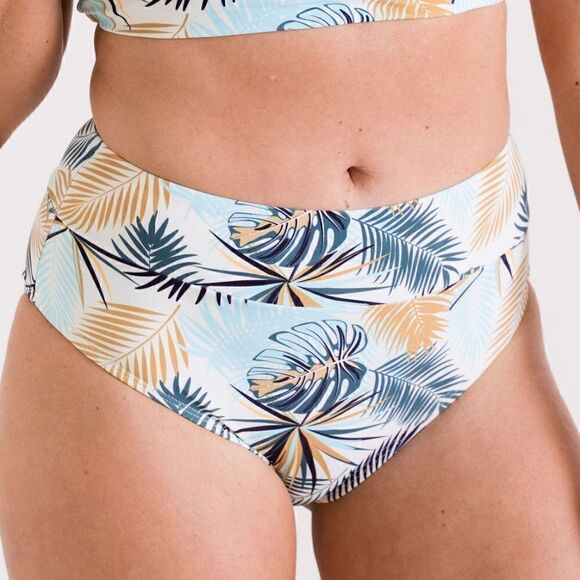 NWT 2XL - Midrise Full Coverage Briefs Bikini Swim Bottom in Blue - Picture 15 of 15